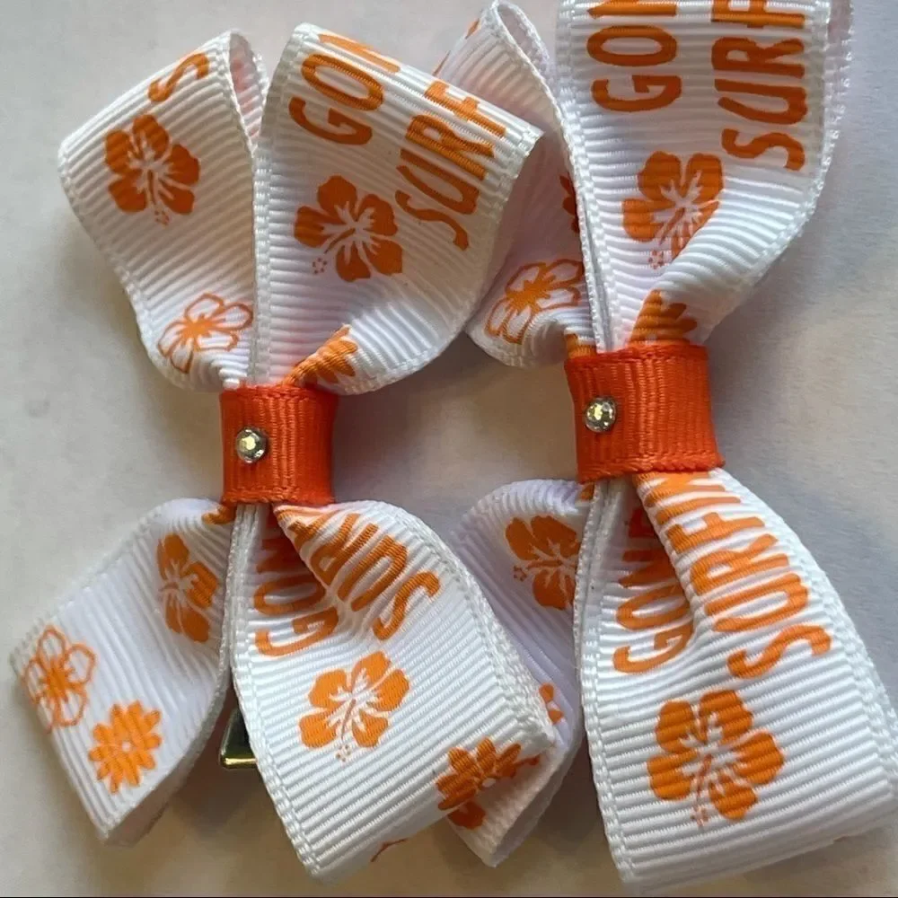 Bow pair hair bows accessories Gone surfing NEW